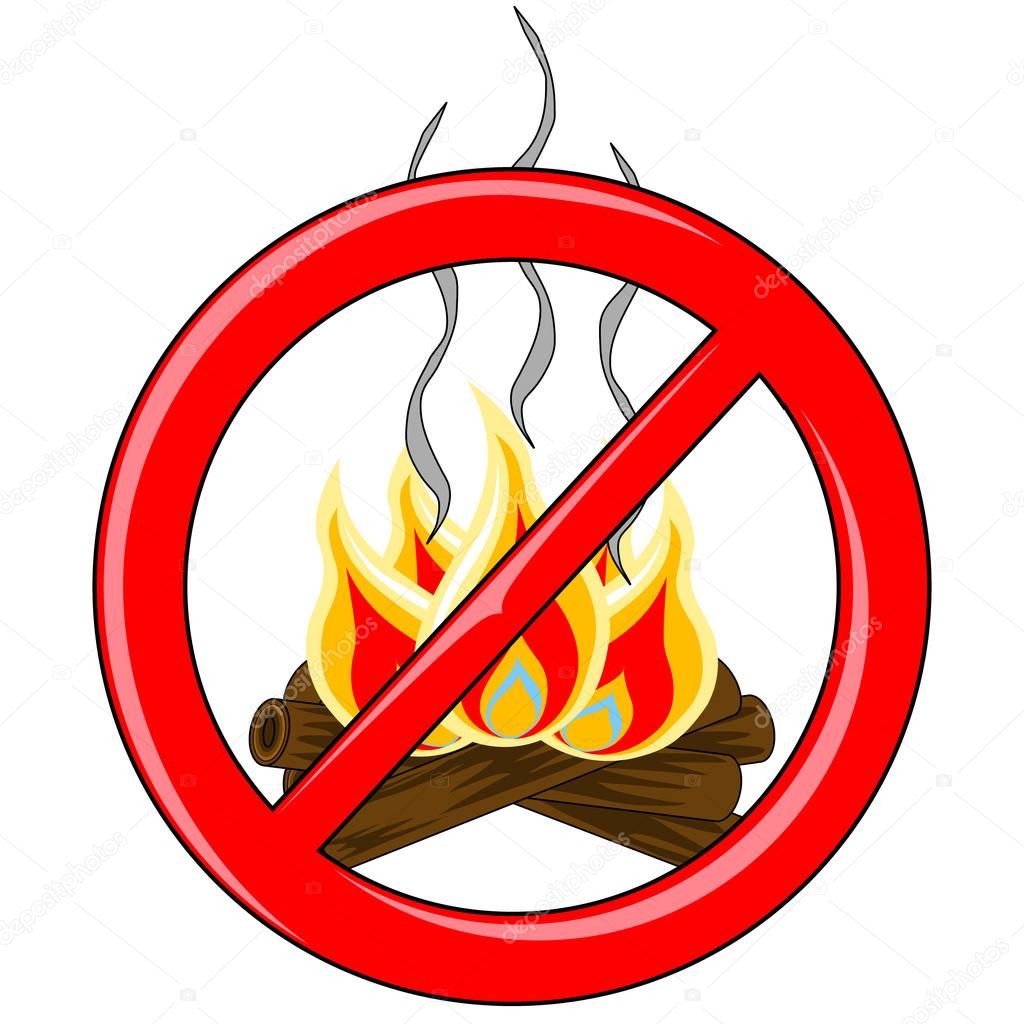 Знак разжигать костры запрещено