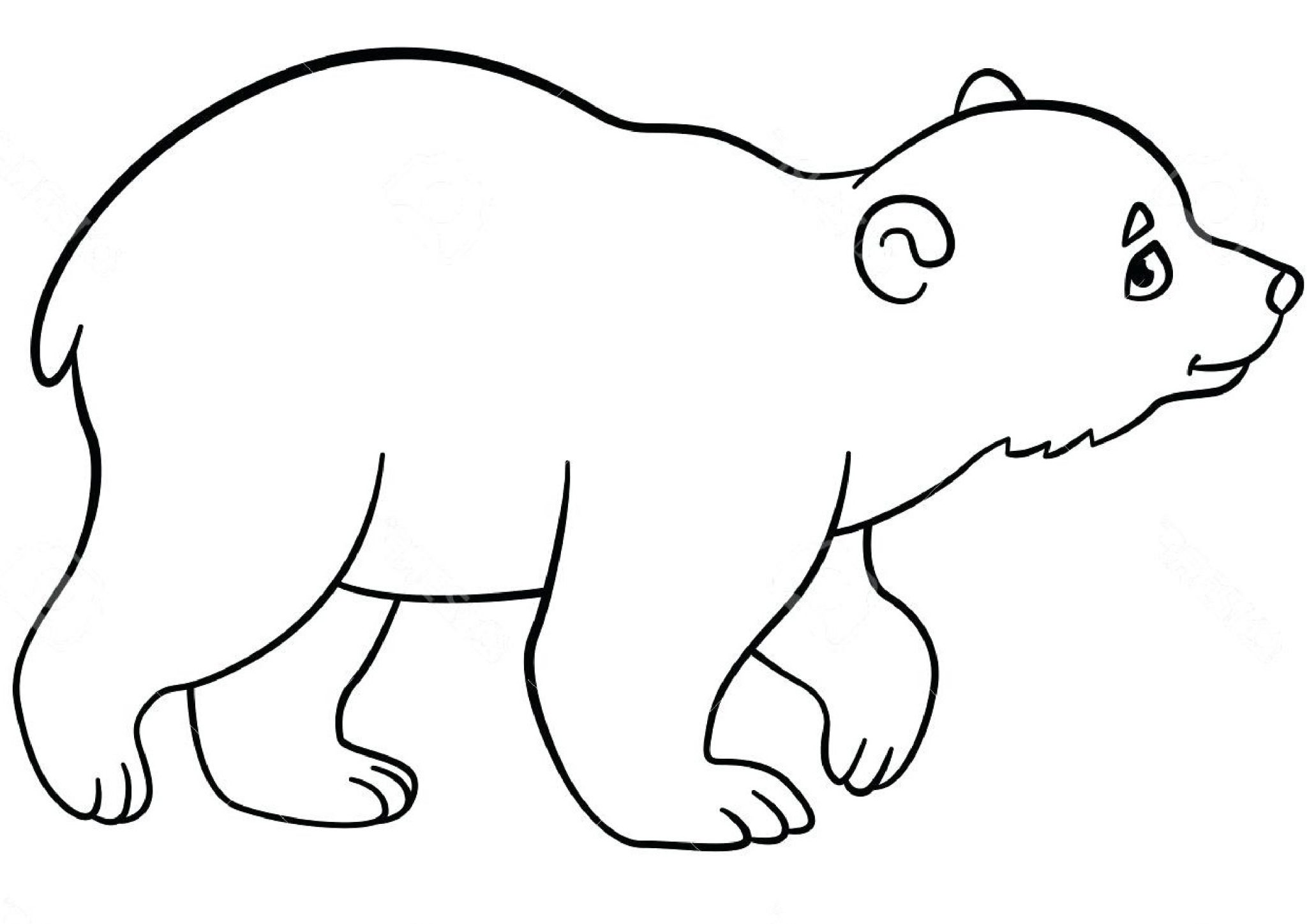 Шаблон белого медведя для аппликации